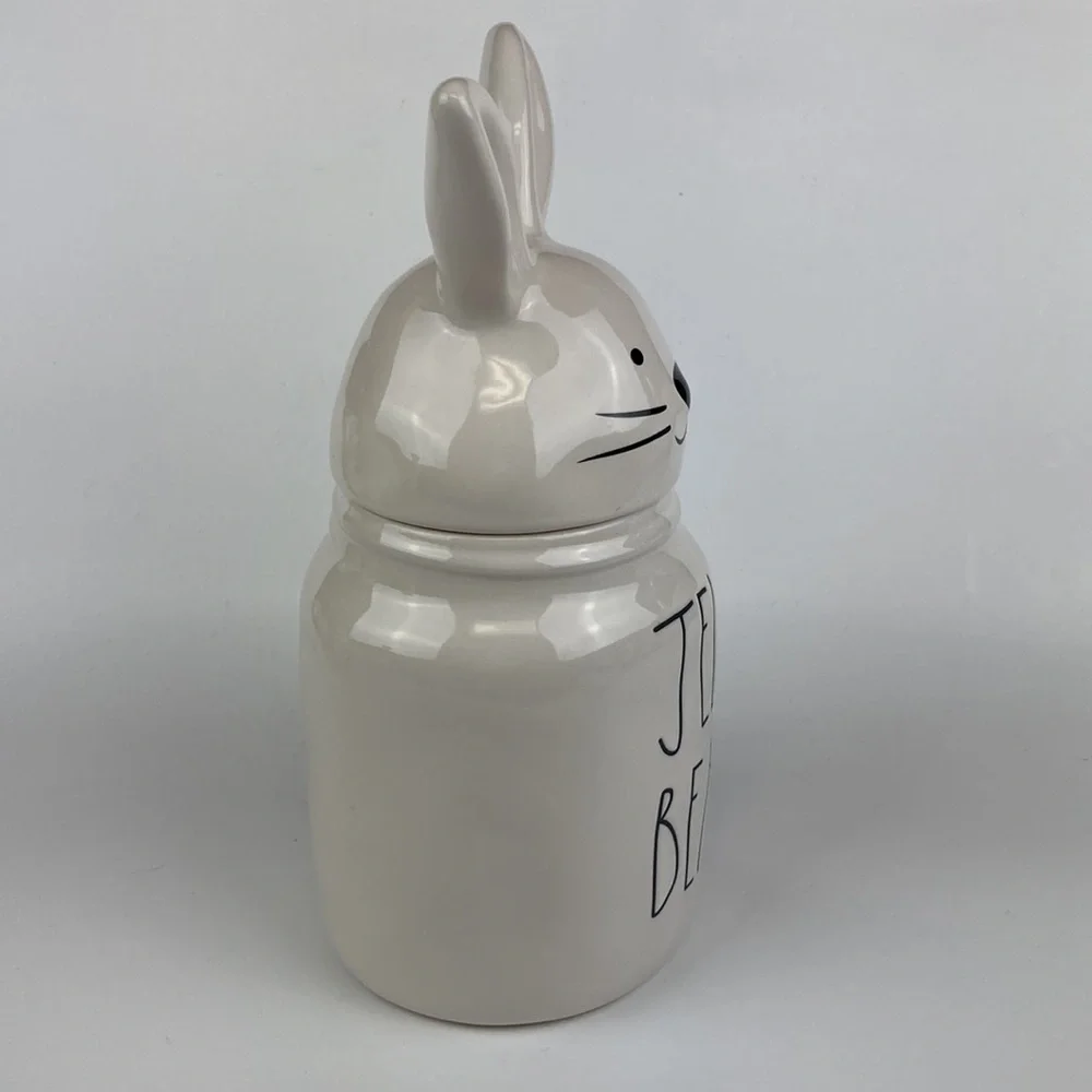 Rae Dunn Artisan Ceramic Jelly Beans Bunny Candy Canister 9.5”